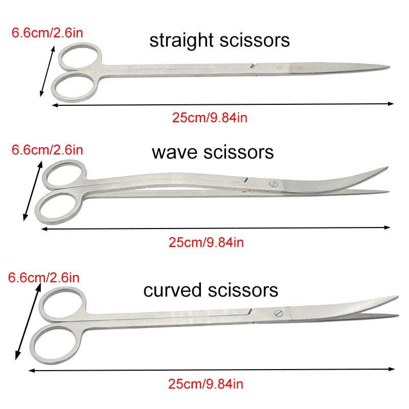 Aquarium Scissors Tweezers Tools Set Fish Tank Aquatic Plants Wave Scissors Grass Stainless Cleaning Tools Aquarium Accessories