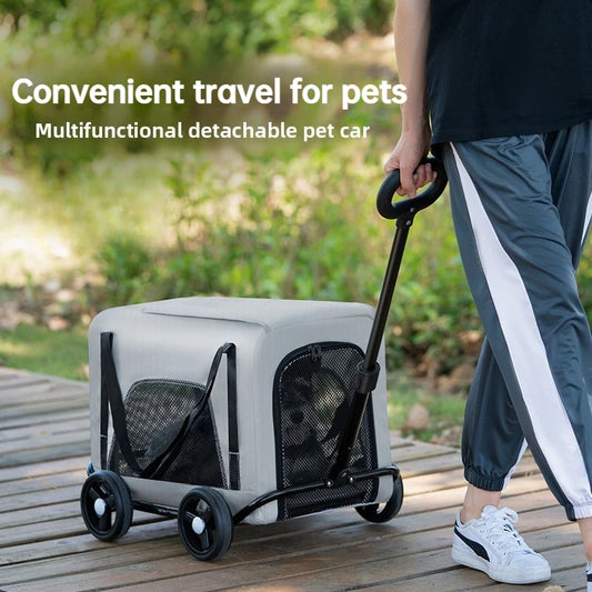 Small Pet Stroller Portable Folding Travel Outdoor Vehicle for Dogs Cats Carriers Multifunctional Pet Products Accessories
