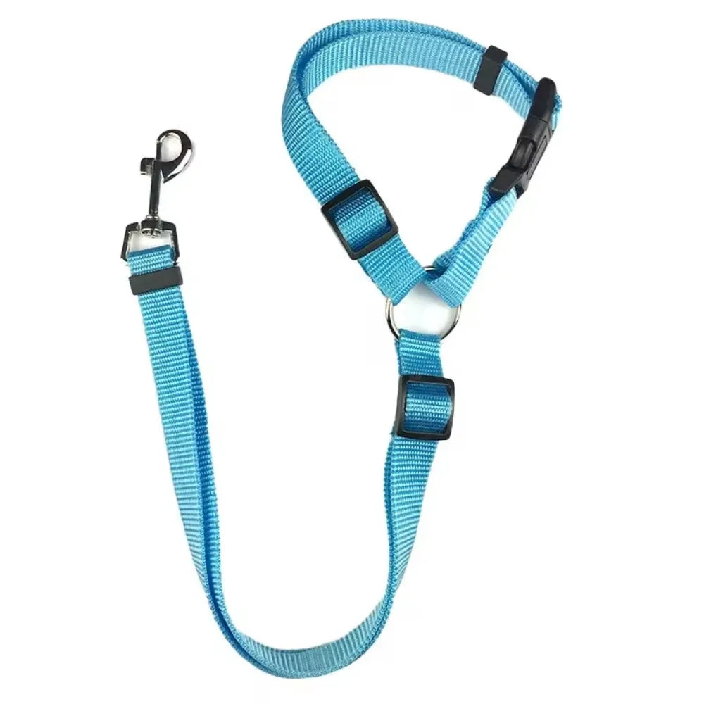 Solid Color Two-in-one Pet Car Nylon Seat Belt