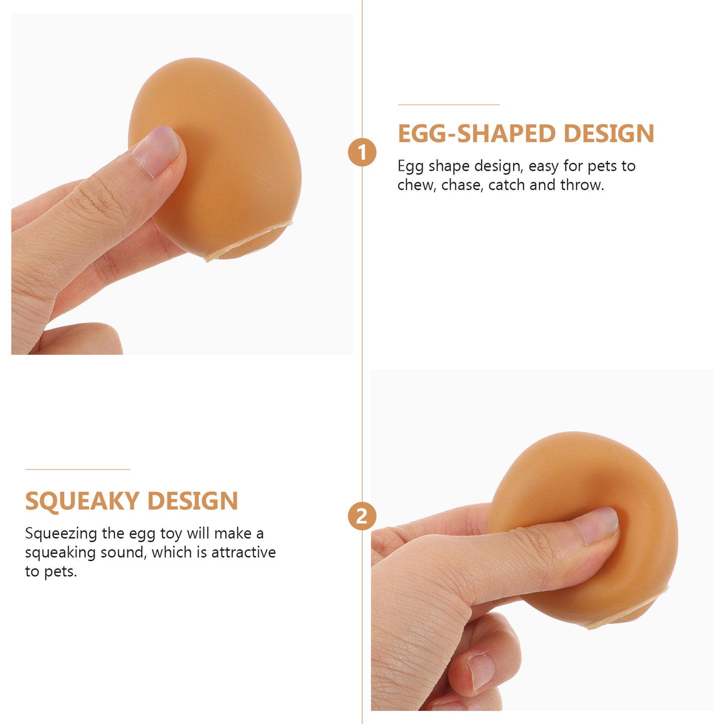 5 Pcs Safe Vinyl Squeaky Dog Egg Toy Puppy Squeaky Toys Funny Chewing Interactive Dog Toys Egg Shaped Dog Squeaky Dog Toy For